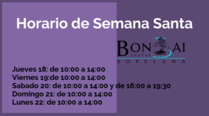 Horario de Semana Santa.